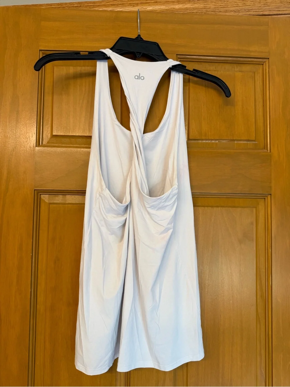 ALO Yoga White Twisted Racerback Tank